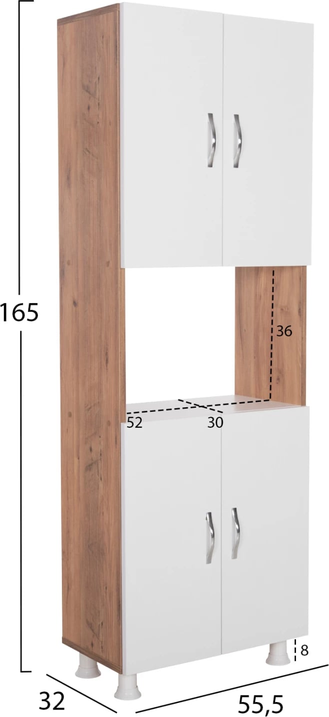 Dollap kuzhine RAD FH18196.04 melaminë ngjyrë natyrale-bardhë 55,5x32x165Hcm