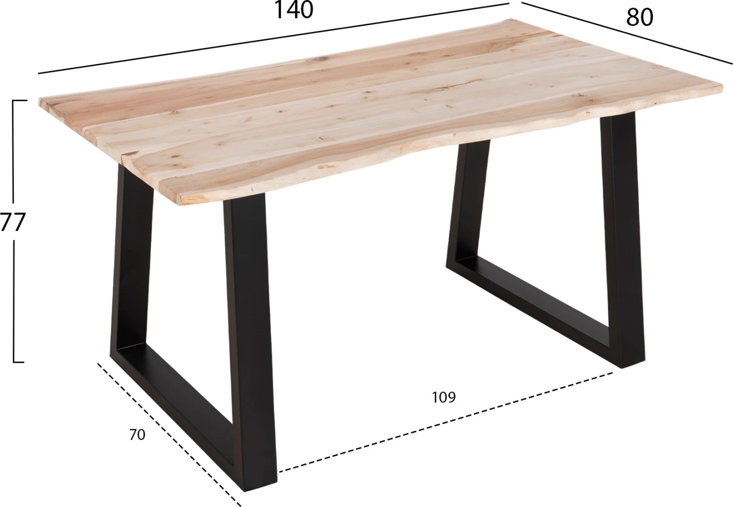 Tavolinë për ngrënie MONTANA SLIM FH8163.21 dru akacie ngjyrë natyrale e lehtë 140x80x77 cm