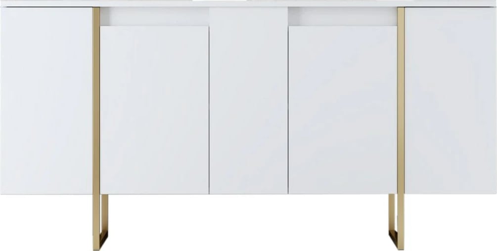 Konsolë Hanah Home, Luxe, e bardhë, e artë