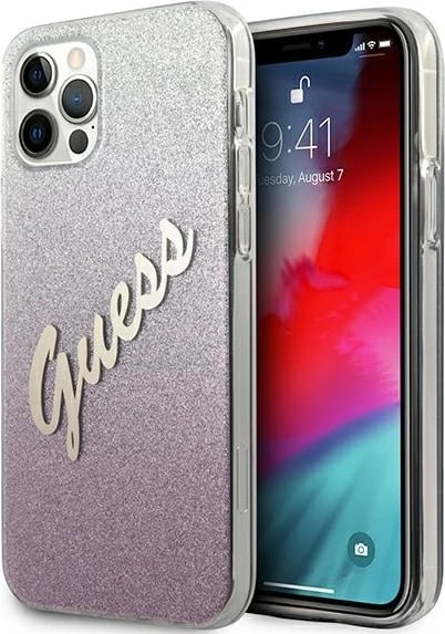 Mbështjellës Guess GUHCP12MPCUGLSPI për iPhone 12/12 Pro 6.1", rozë