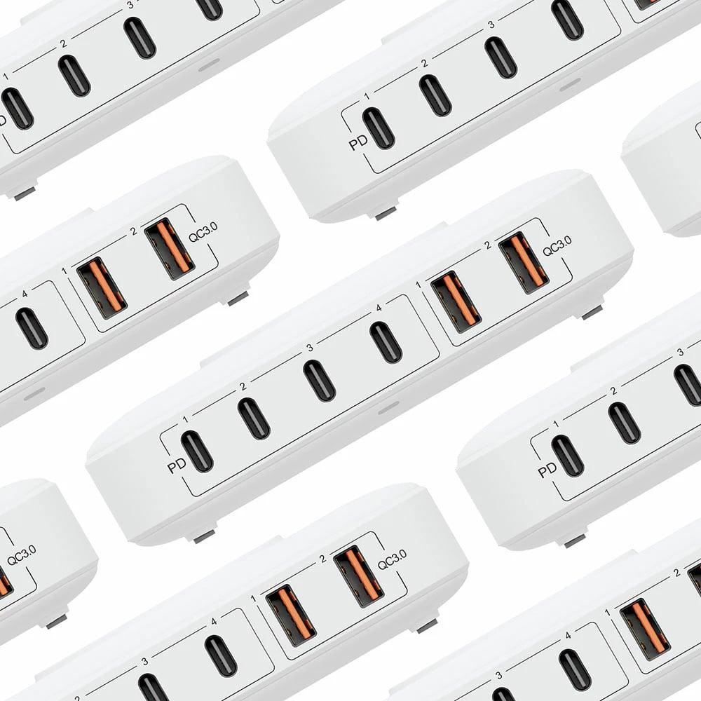 Karikues muri 3mk Hyper Charger PowerMax 100W, 7 porta, i bardhë