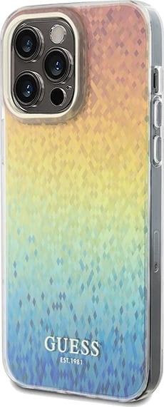 Mbështjellës Guess IML Faceted Mirror Disco Iridescent për iPhone 13 Pro Max, shumëngjyrësh