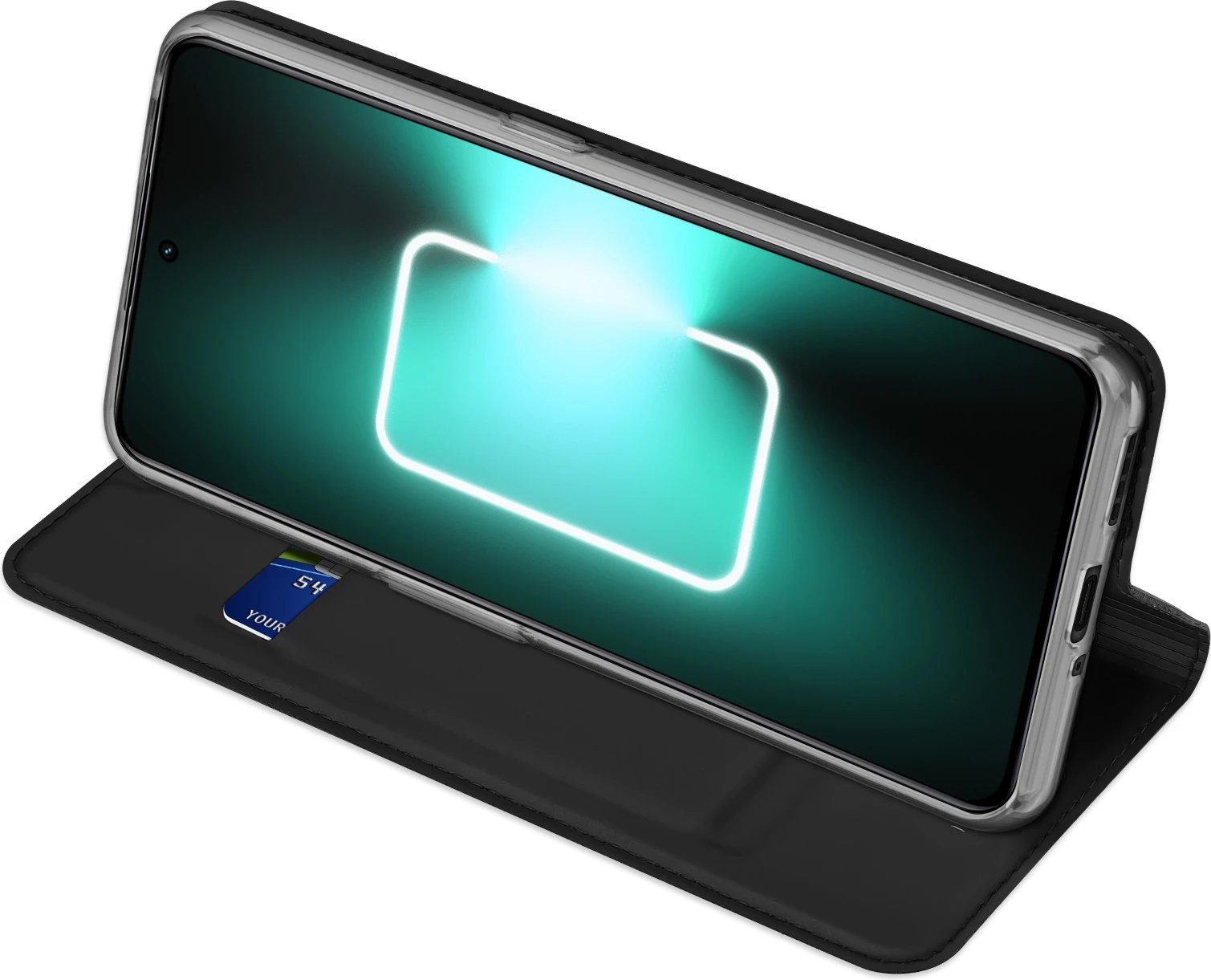 Mbështjellës Dux Ducis Skin Pro për Realme GT Neo 5 / Realme GT3, me kapak, xhep kartelash, funksion standi, e zezë Mbështjellës Dux Ducis Skin Pro për Realme GT Neo 5 / Realme GT3, me kapak, xhep kartelash, funksion standi, e zezë