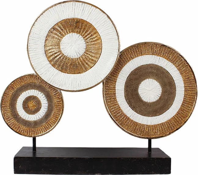 Dekor Totem ANHOUR, polirezine, metal, ar dhe bardhë, 47x11x41 cm