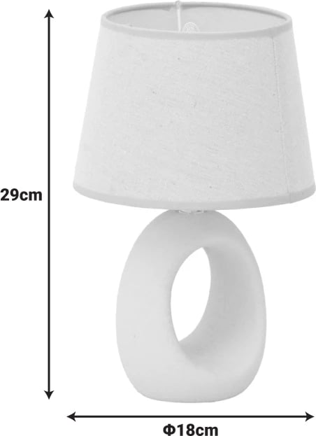 Llambë tavoline Collie, qeramike, abazhuri bezhë, D18x29cm