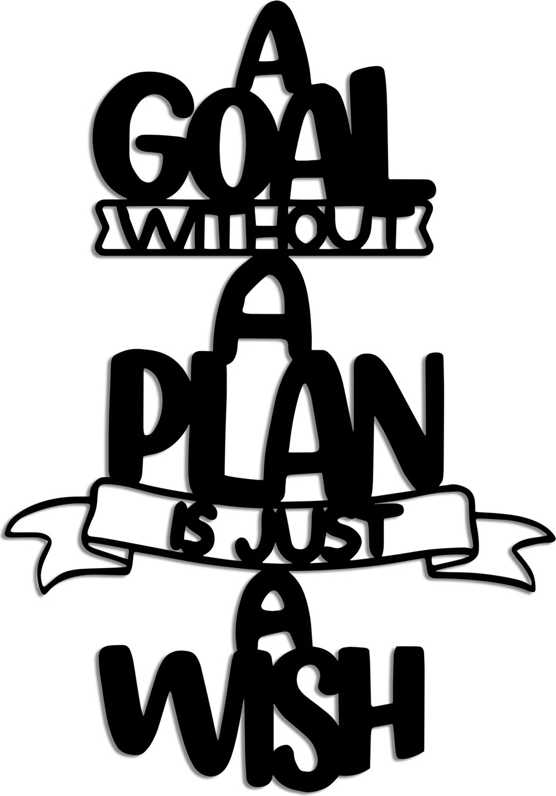 Aksesor dekorativ metalik për mur, Wallity, Plan is Just