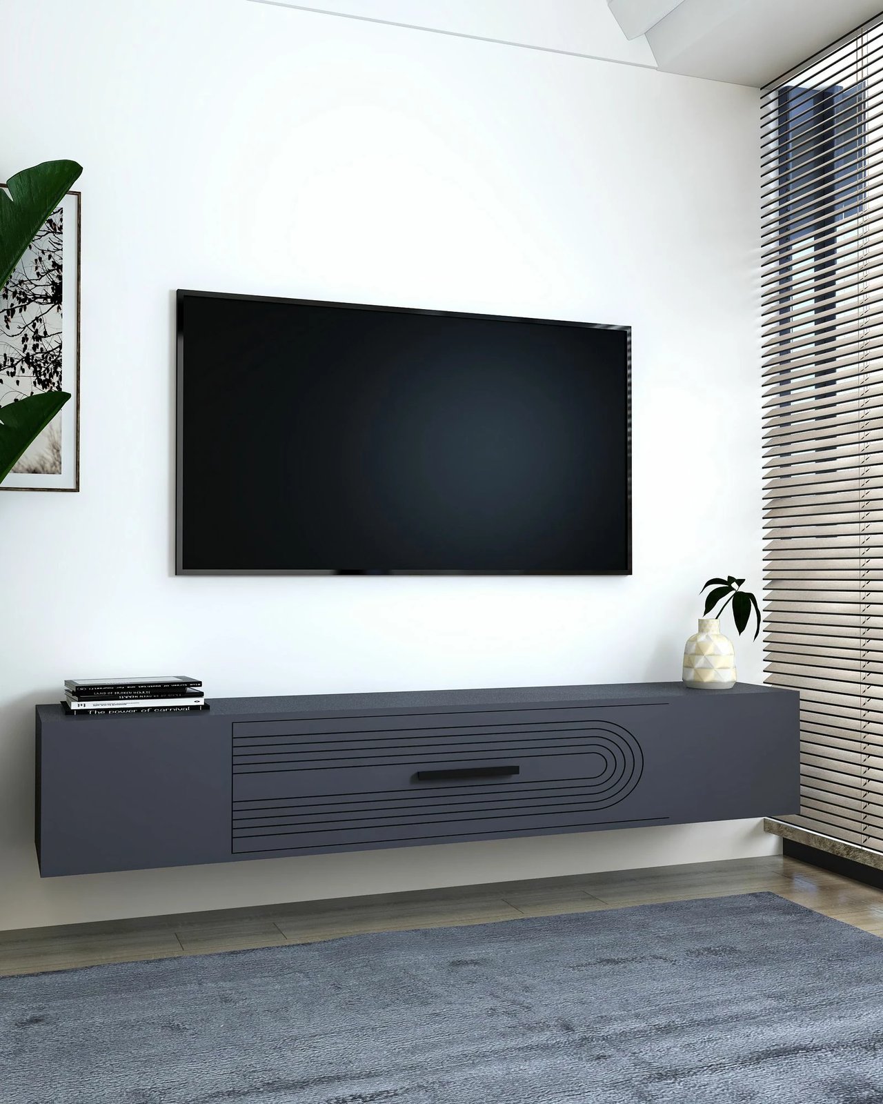 Komodë TV Skye Decor, anthracite, Kodaks L3