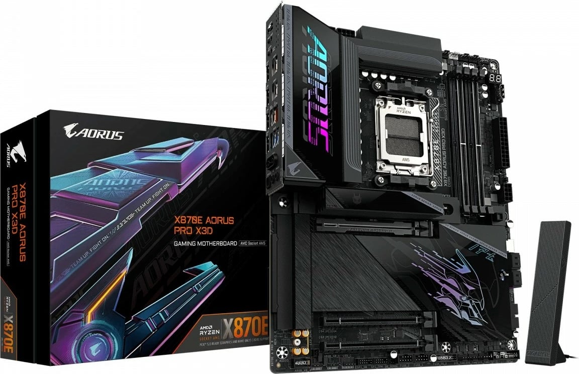 Pllakë amë, Gigabyte, X870E AORUS PRO X (Socket AM5, ATX, 4x DDR5, PCIe 5.0, USB4, Wi‑Fi 7, LAN 5GbE)