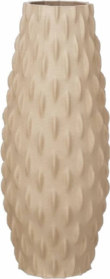 Vazo dekorative VESSE, qeramike, bezhë, 17x17x41cm
