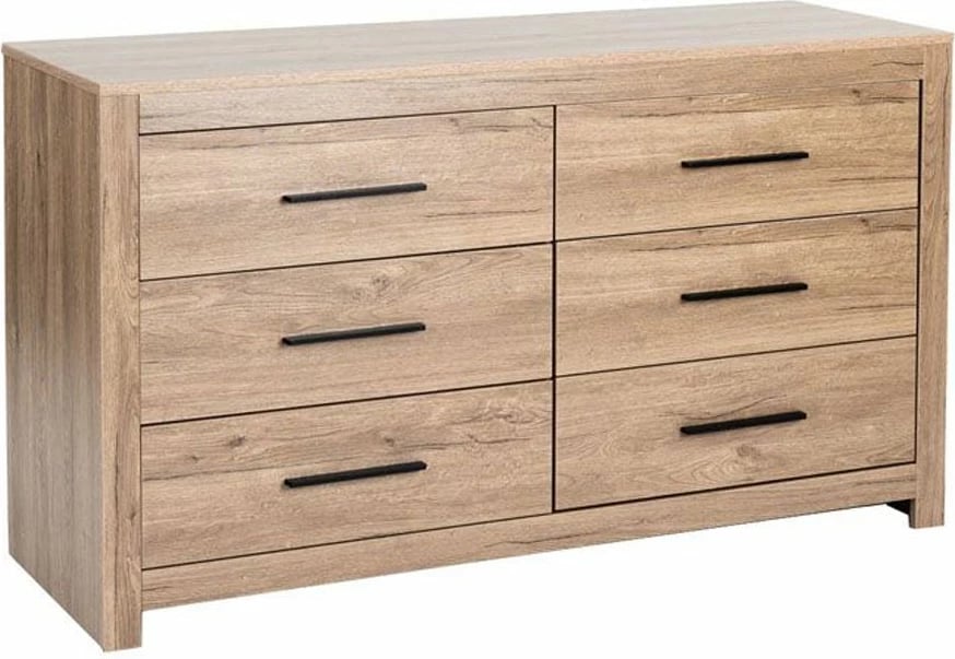 Komodë DODO, ngjyrë lisi e errët, 132x45x75