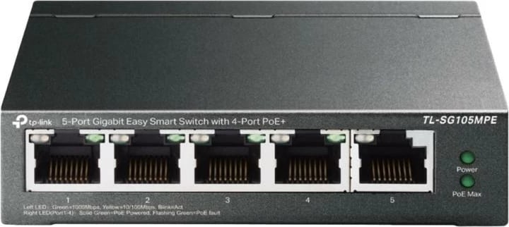 Switch TP-Link TL-SG105MPE 5 porta Gigabit 4x PoE+ metal