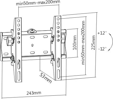 Mbajtëse për TV Gembird, e zezë