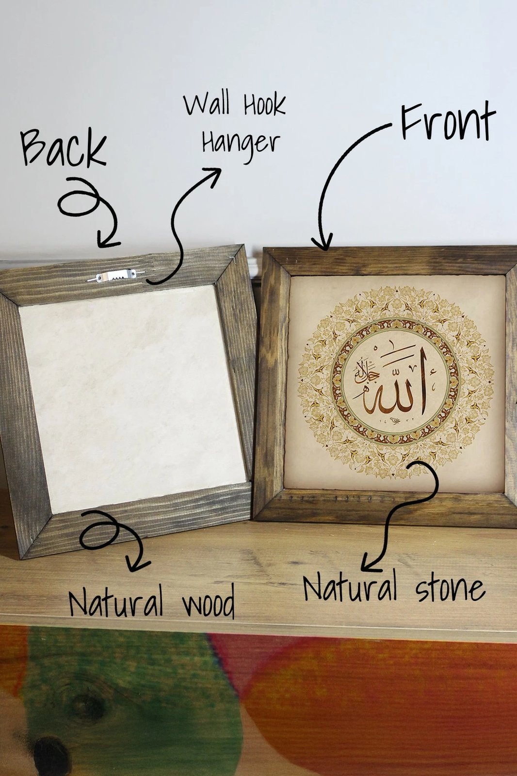 Pikturë dekorative me kornizë, shumëngjyrëshe, Wallity, Ersytastablo49 - 26, 26x26cm