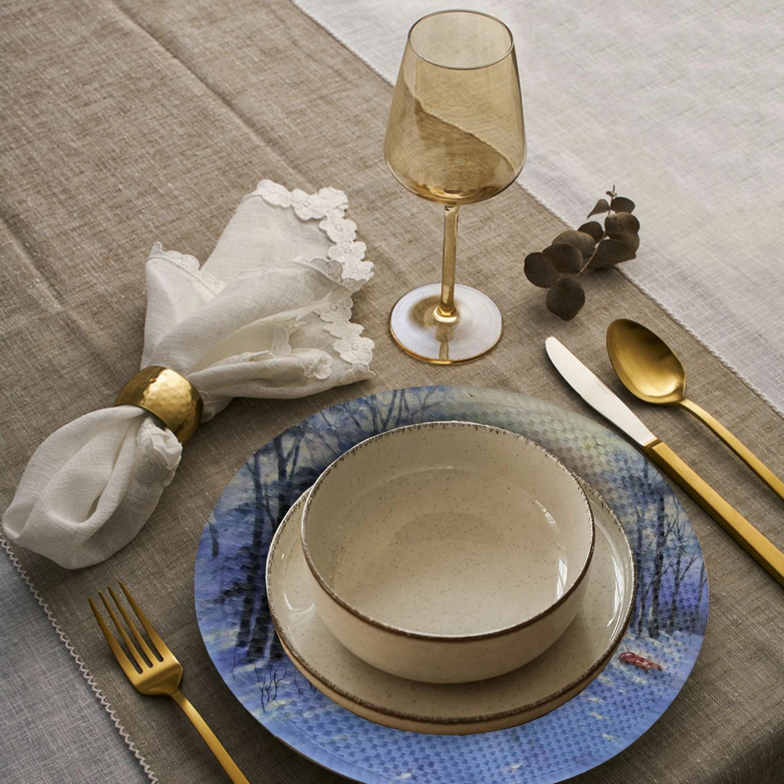 Set nënshtrues tavoline Hermia Concept, shumëngjyrësh, 4 copë, 37cm