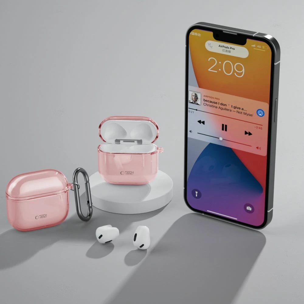 Mbështjellës Tech-Protect FlexAir për AirPods 4, Rozë