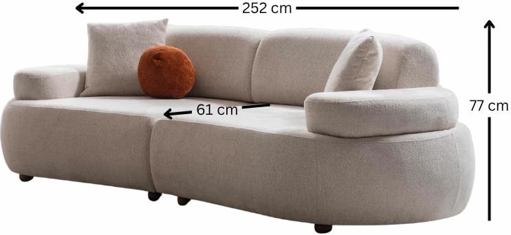 Set mobiljesh për dhomë dite, Atelier del Sofa, ngjyrë krem