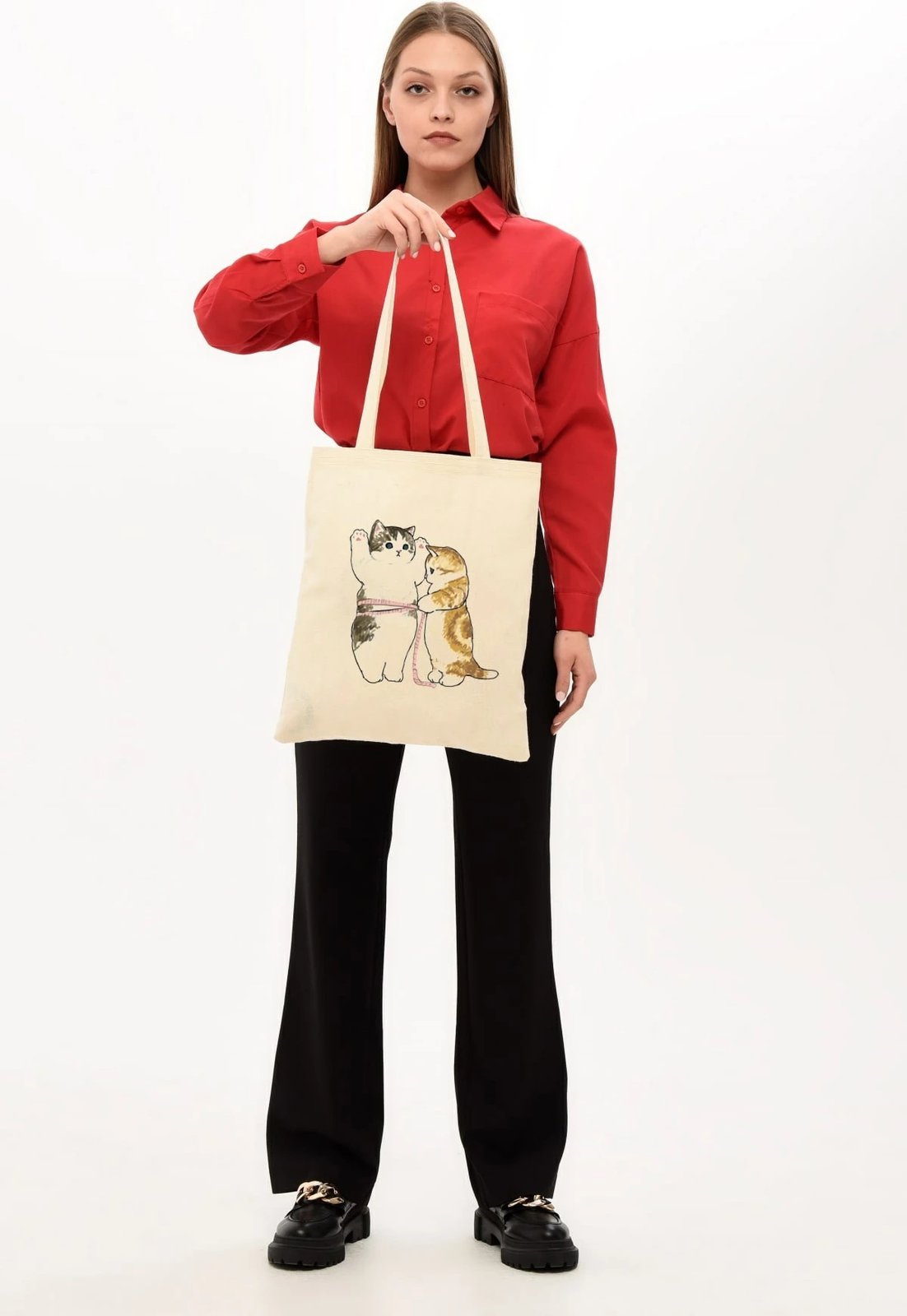 Çantë tote Zoozie Bags, krem, 35x40cm