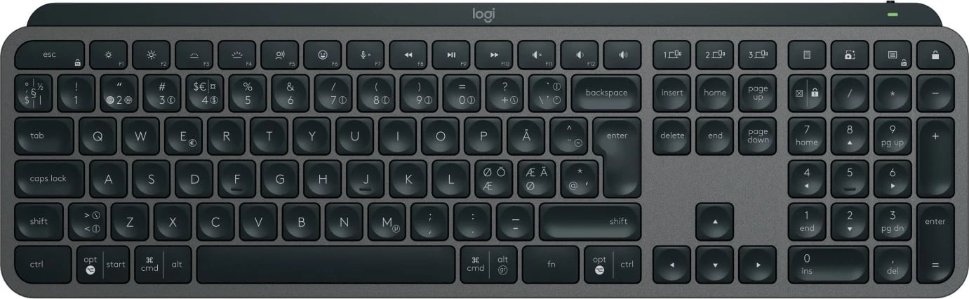 Set tastierë dhe maus Logitech 920-010931, Wireless, RF Wireless + Bluetooth, QWERTY, LED, Grafit