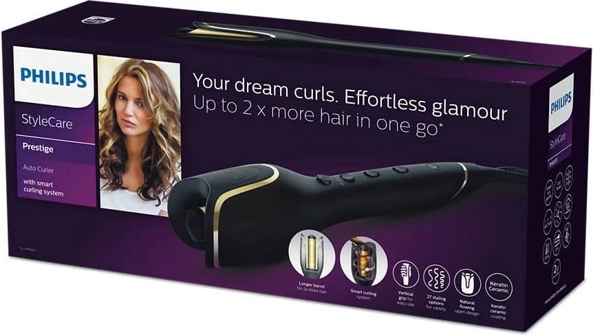 Kreher automatik Philips StyleCare Prestige BHB876/00, ngjyrë e zezë