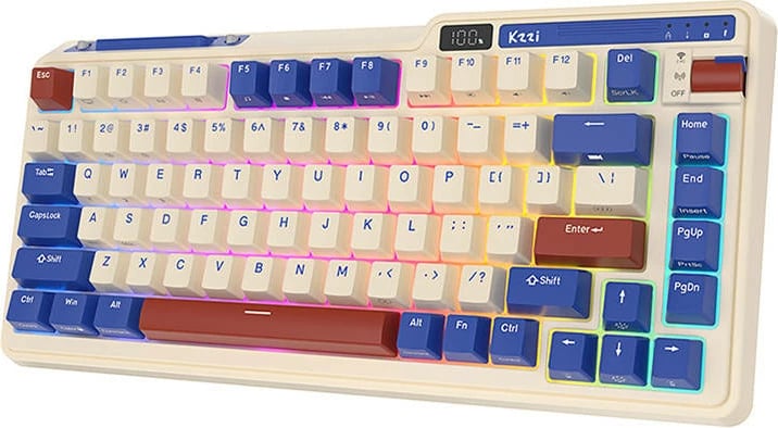 Tastierë mekanike wireless Royal Kludge KZZI K75 pro RGB, 82 taste, retro-blue