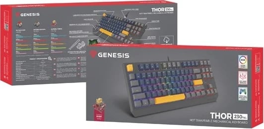 Tastaturë mekanike Genesis Thor 230 TKL, RGB, Outemu Panda, Naval Blue Tastaturë mekanike Genesis Thor 230 TKL, RGB, Outemu Panda, Naval Blue