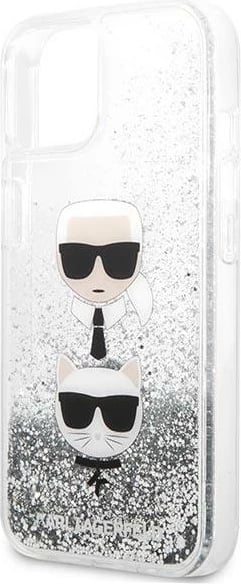 Mbështjellës Karl Lagerfeld KLHCP13SKICGLS për iPhone 13 mini, Hardcase, Silver