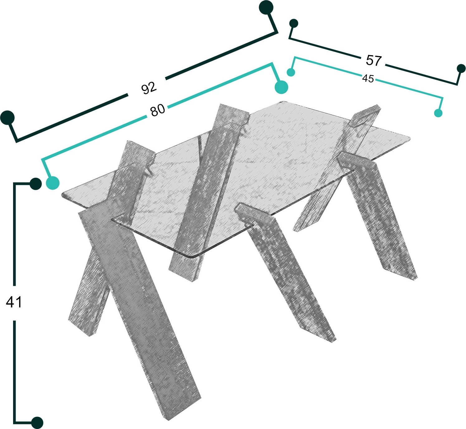 Tavolinë kafeje Hanah Home, Roman Maxi, ngjyrë lisi e çelët