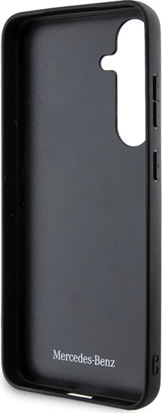 Mbështjellës Mercedes Leather Curved Stitches për Samsung Galaxy S24+, e zezë