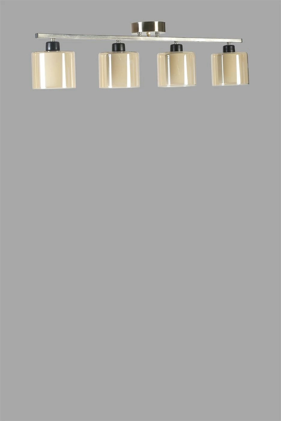 Llambë tavani Opviq Yeni Nomi 4-sh, krom mat, gotë ngjyrë amber