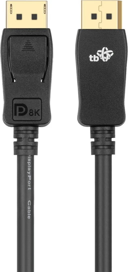 Kabllo DisplayPort TB 1.8m, v1.4, E zezë