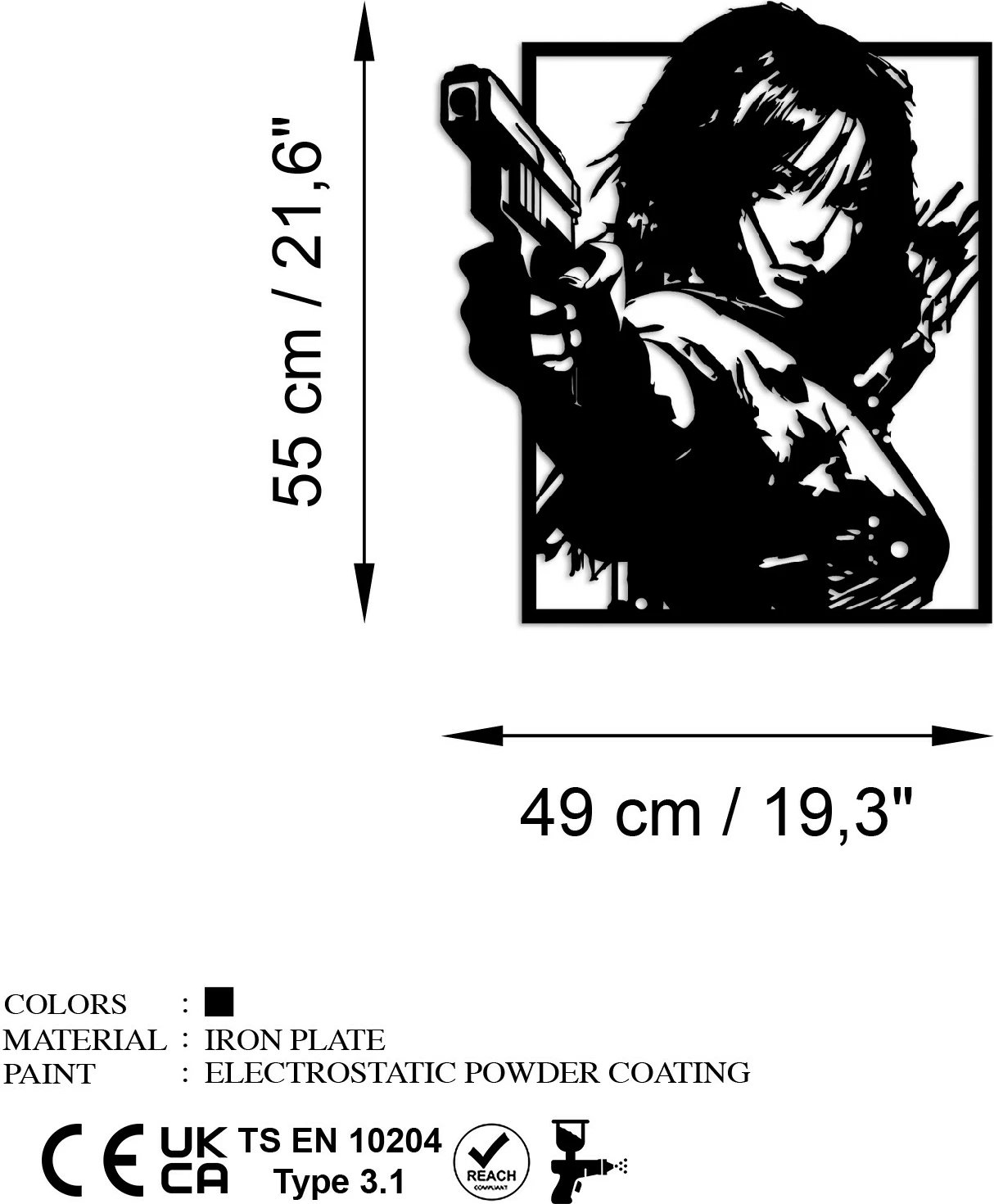 Aksesor dekorativ metalik për mur, Wallity, On The Lookout