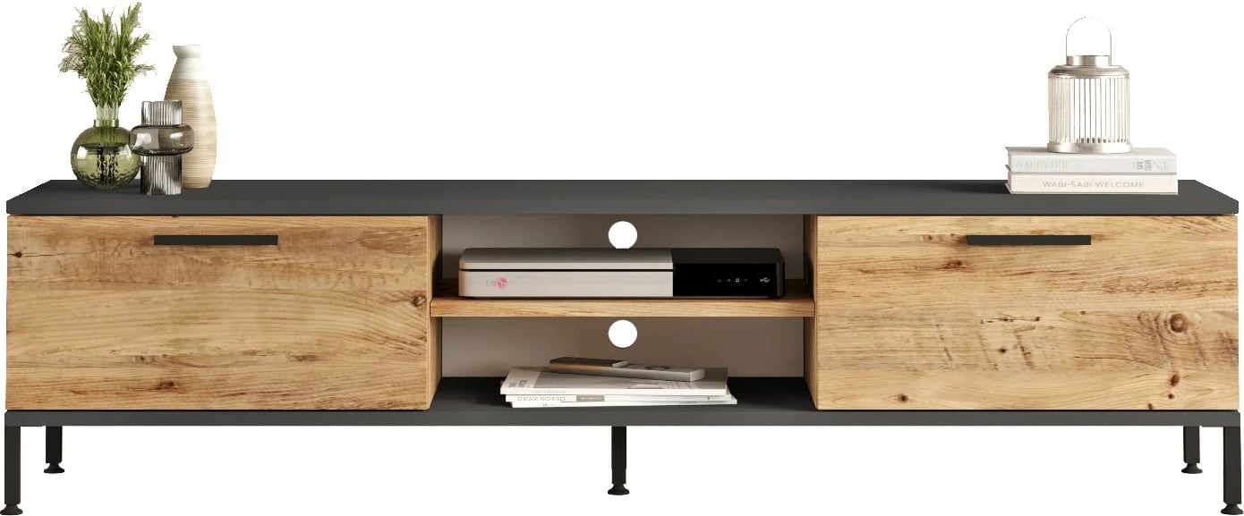 Konsolë TV Hanah Home, Rl1-Aa, ngjyrë Atlantic Pine dhe antracit