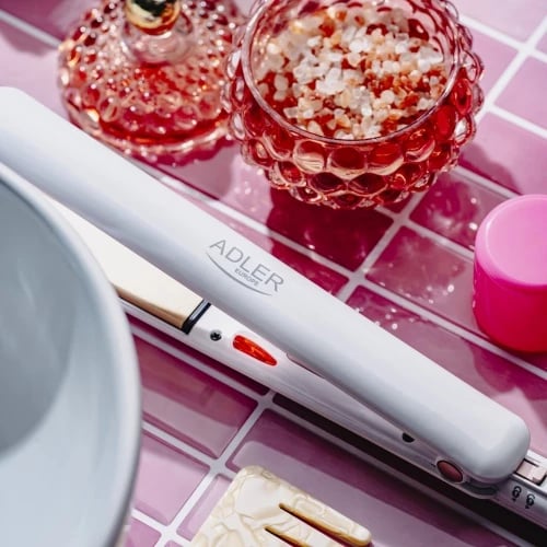 Drejtues flokësh, Adler, AD 2317, pllaka qeramike lundruese 25x90mm, 200°C, 35W, e bardhë/ari rozë