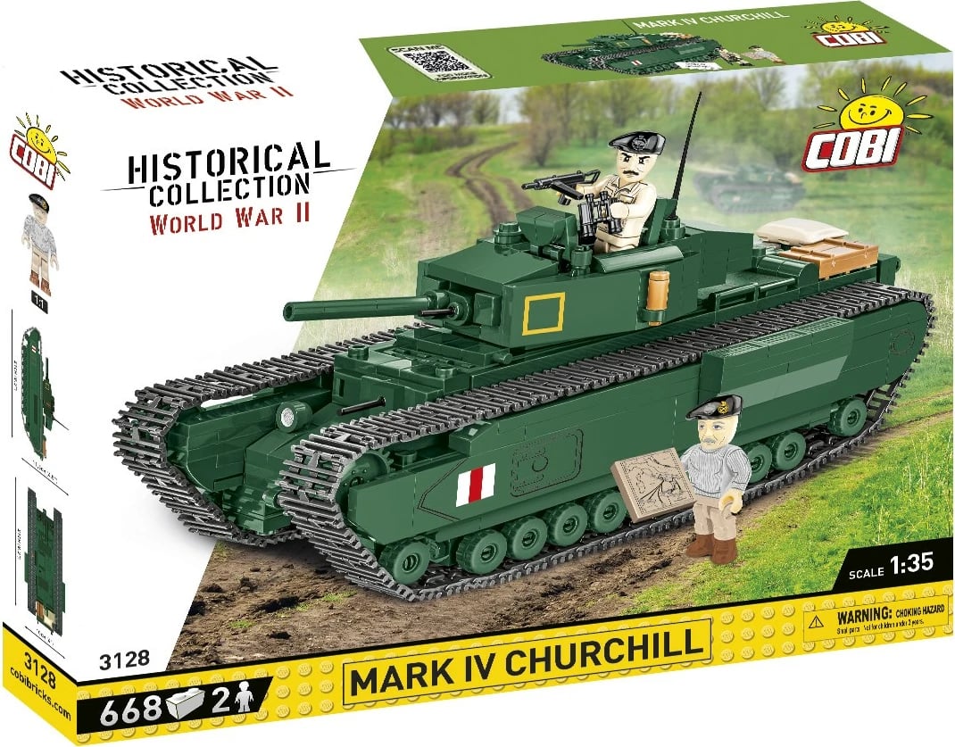 Set lodrash ndërtimi Cobi Klocki Mark IV Churchill, 668 pjesë, Jeshile