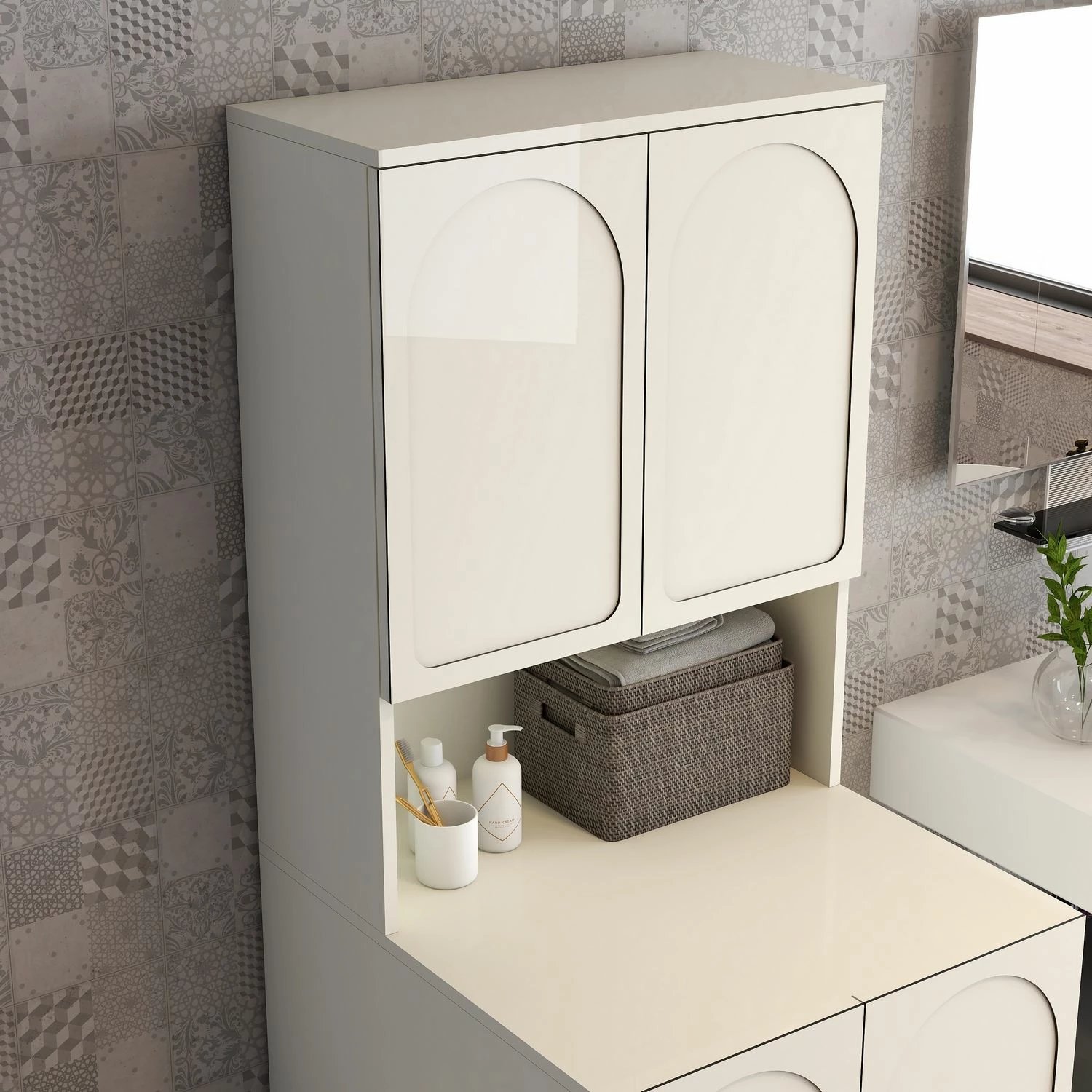 Dollap për lavatriçe, krem, Skye Decor Lyon 73