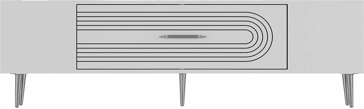 Komodë TV Skye Decor, e bardhë, argjend