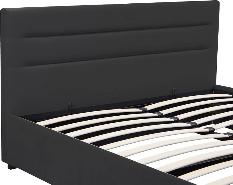 Krevat Molito kadife, ngjyrë e zezë, me hapësirë për depo, 150x200cm