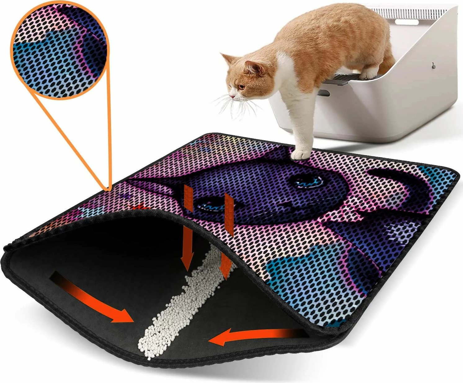 Tapet për rërë mace, shumëngjyrësh, Paws & Whiskers, Nrszn0112, 45x60cm