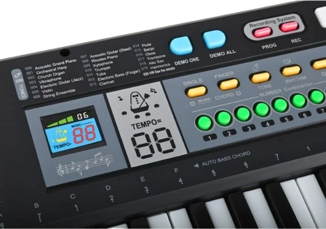 Tastierë SUPRIMO 6109L me mikrofon, 61 taste, për fëmijë, e zezë