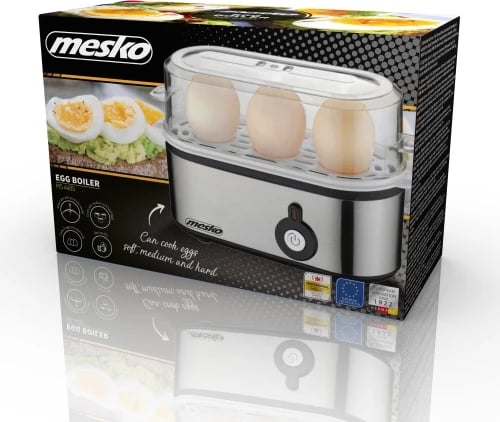 Zierëse vezësh, Mesko, MS 4485, 1-3 vezë, nivele zierjeje soft/medium/hard, 210W (350W max), mbyllje automatike, metal, argjend