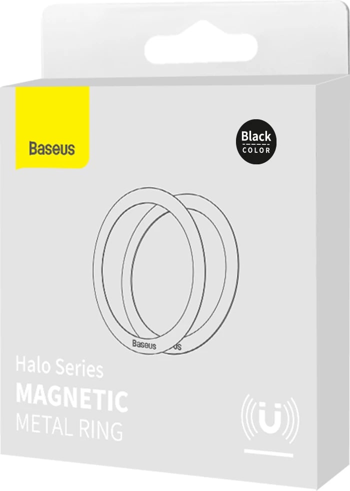 Unaza magnetike Baseus Halo Series PCCH000001, për celular, 2 copë, e zezë