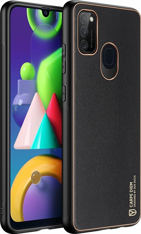 Mbështjellës Dux Ducis Yolo për Samsung Galaxy M30s, lëkurë PU, i zi
