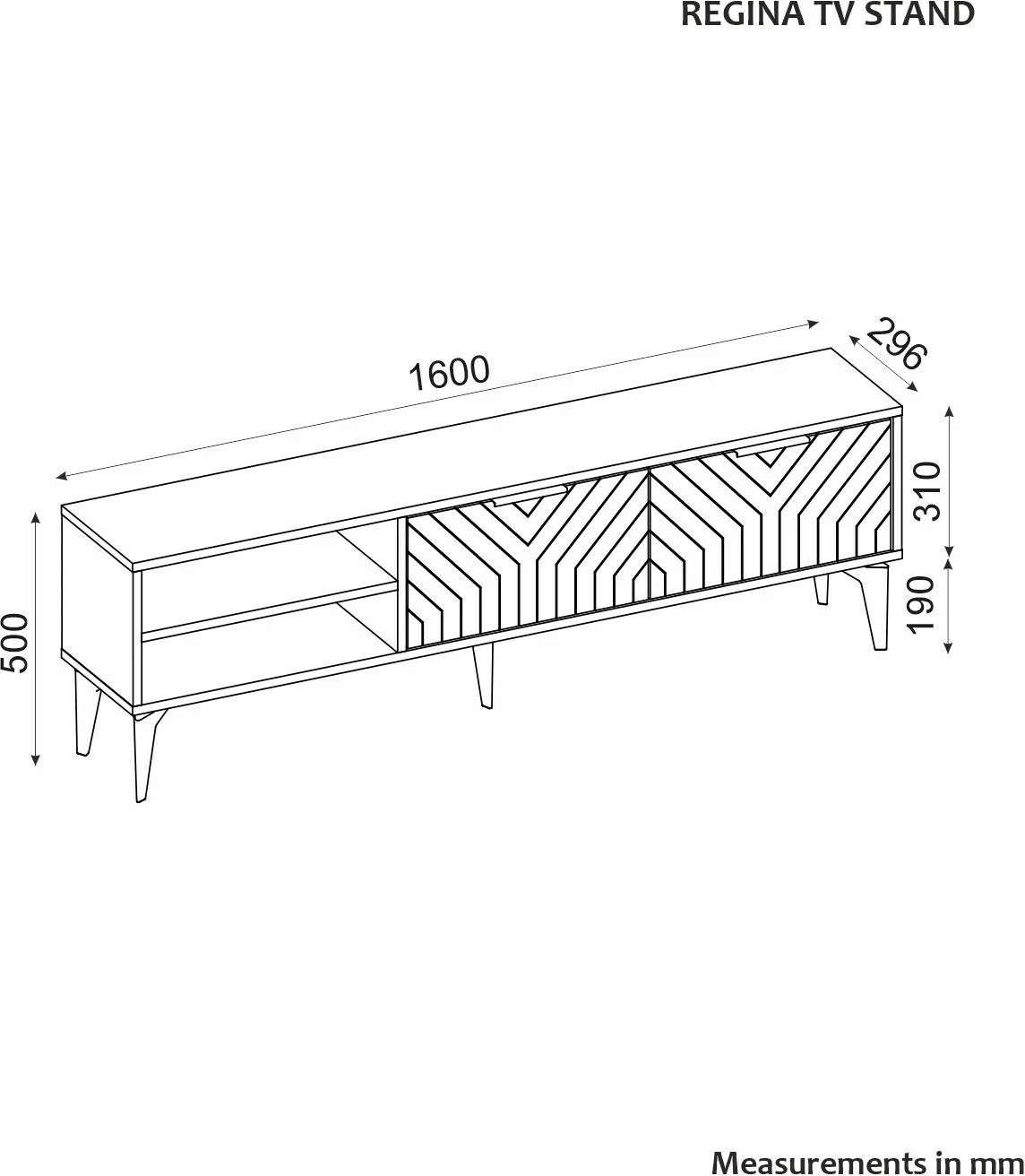 Komodë TV Skye Decor, Regina, ngjyrë arre