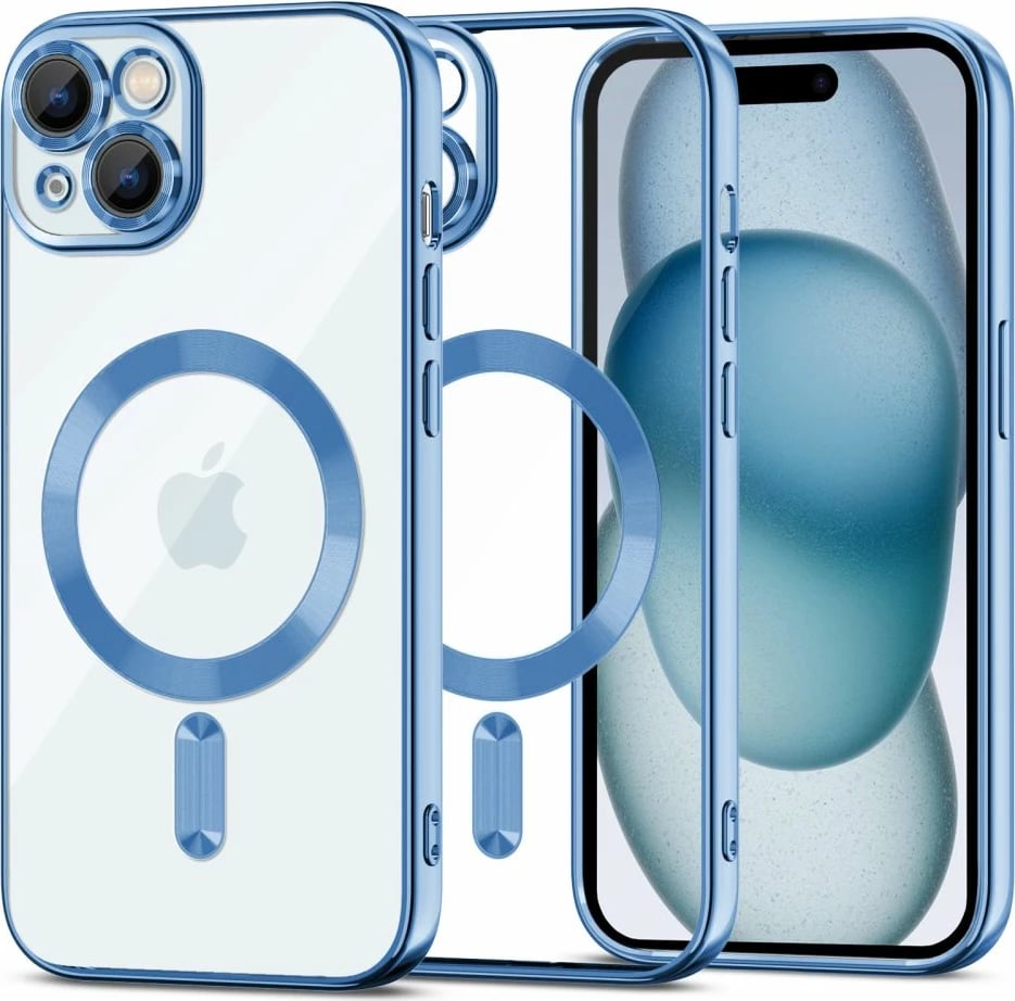 Mbështjellës Tech-Protect MagShine Line MagSafe për iPhone 15, kaltër