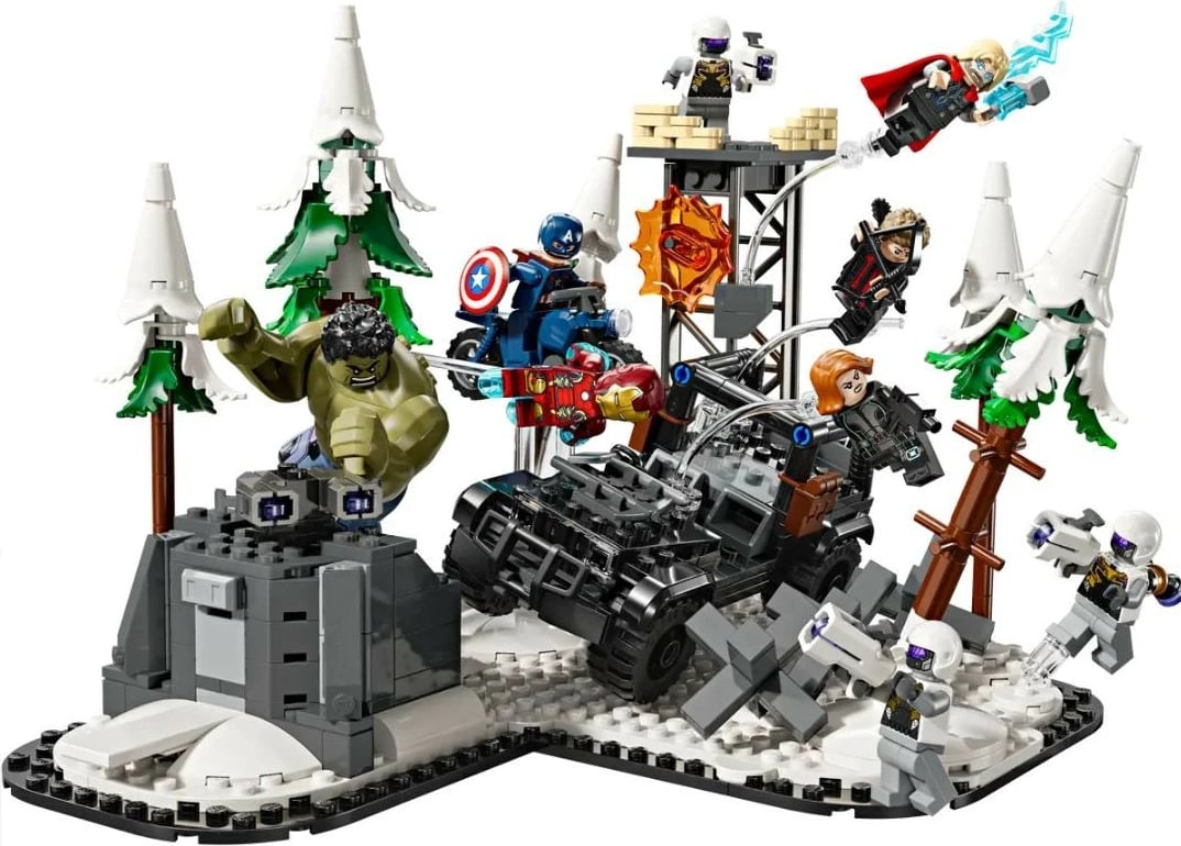 Set LEGO Marvel Avengers 76291, 613 pjesë, për fëmijë 10+, me minifigura Hulk, Iron Man, Thor, Black Widow, Captain America, Hawkeye, ushtarë Hydra