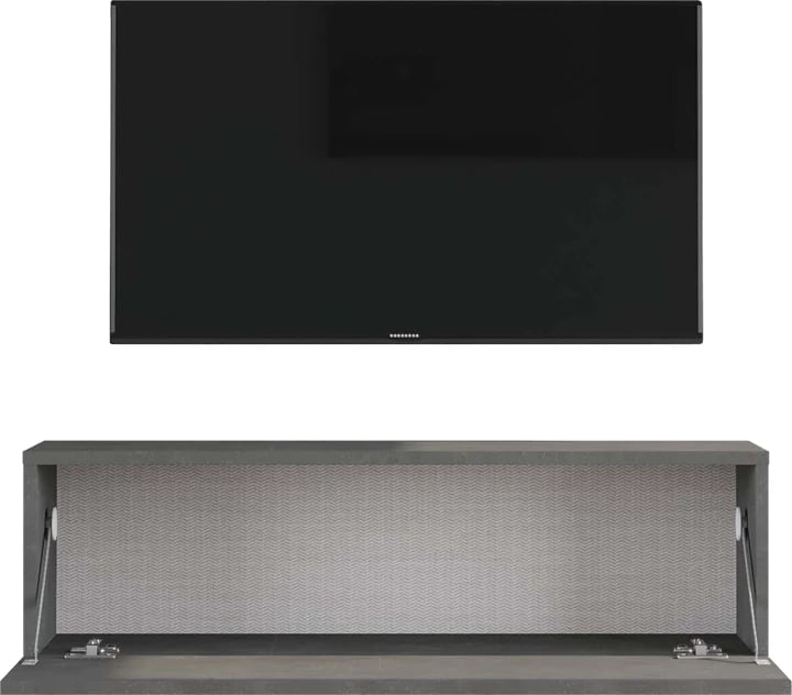 Komodë TV Serit, melaminë ngjyrë gri e errët, 100x31.5x29.5cm