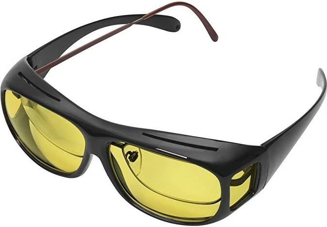 Syze nate WEDO, model oval, xhama të verdhë polarizuese, kornizë e zezë