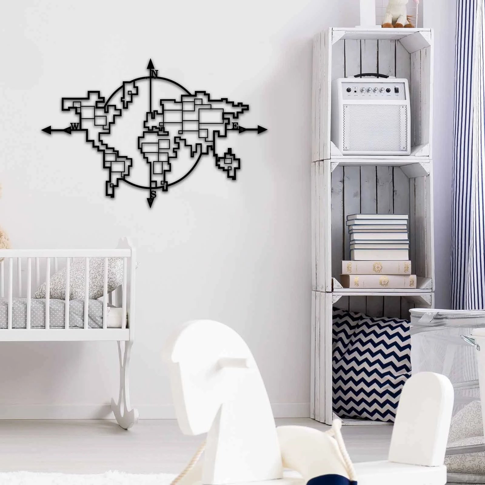 Aksesor dekorativ metalik për mur Wallity, MT - 012