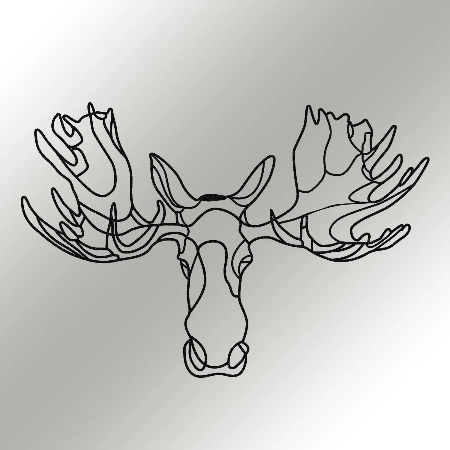 Aksesor dekorativ metalik për mur, Wallity, Vaveyla 2, ngjyrë e zezë, 70x47cm