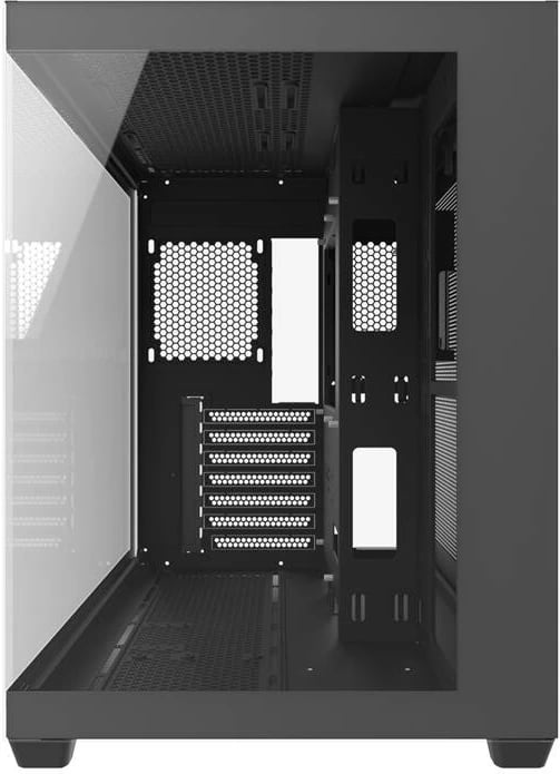 Kasë Darkflash C285P, mini tower, xham i temperuar, pa ventilatorë, e zezë